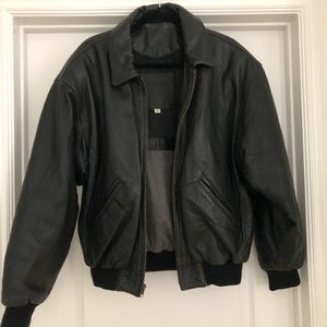 Coach Men’s/women’s oversized Black Leather Jacket. Size Medium